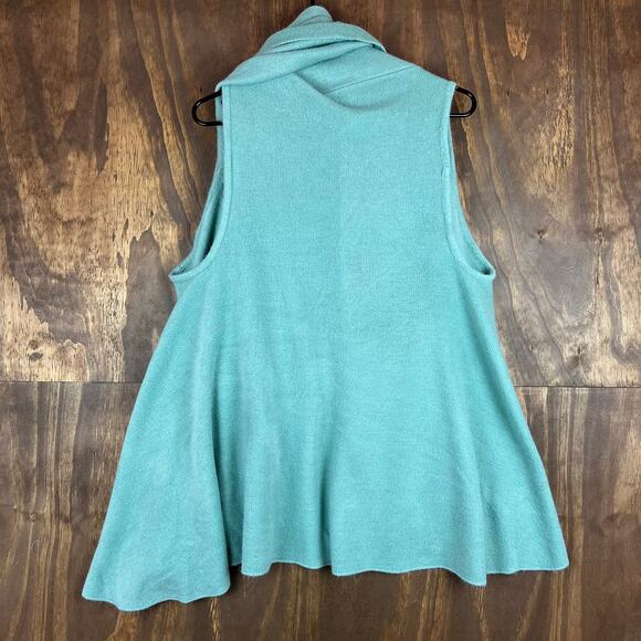 Anthropologie Look By M Womens Shawl Teal Everyday Cape Cardigan One Size - Picture 7 of 9